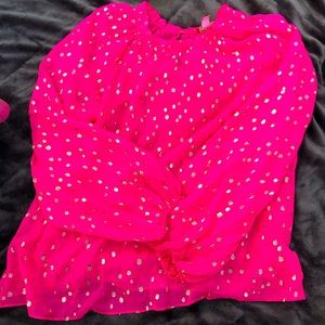 Women’s Lilly Pulitzer Hot Pink Long Sleeve Top Sz XL- Great Used Condition